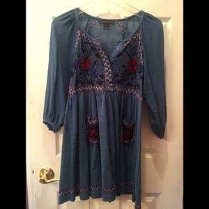 French Connection Embroidered Peasant Dress